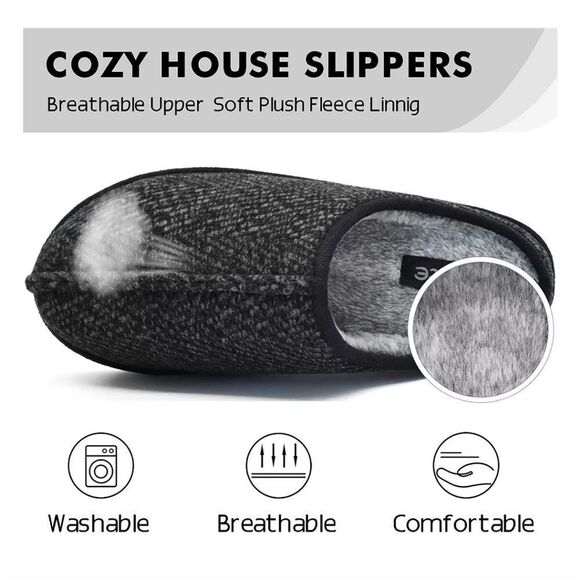 COFACE Men's Cozy Memory Foam Scuff Slippers Slip On - Picture 4 of 5